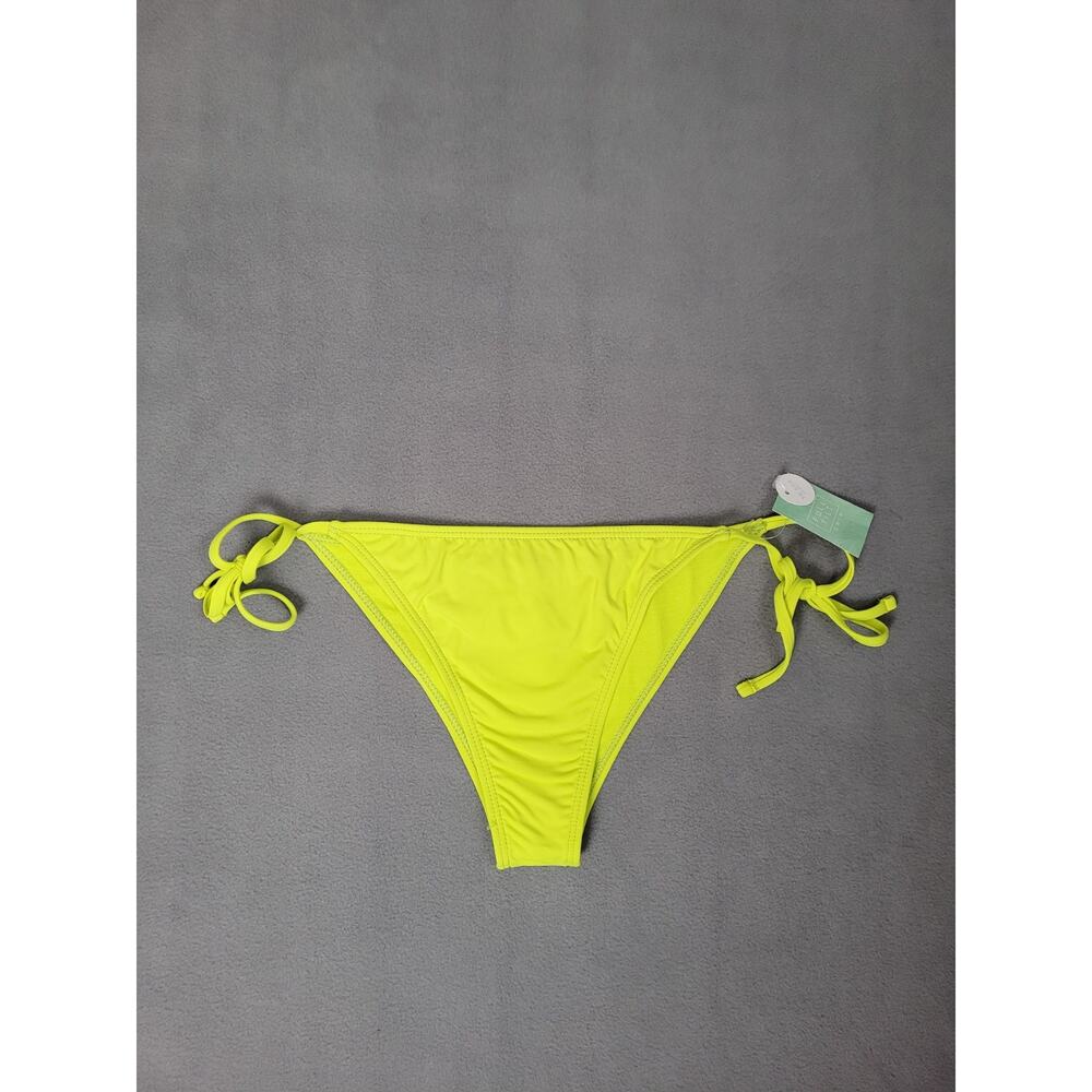 FULL TILT Womens Tie Side Bikini Bottoms Neon Green Swimsuit Bottom Size Large